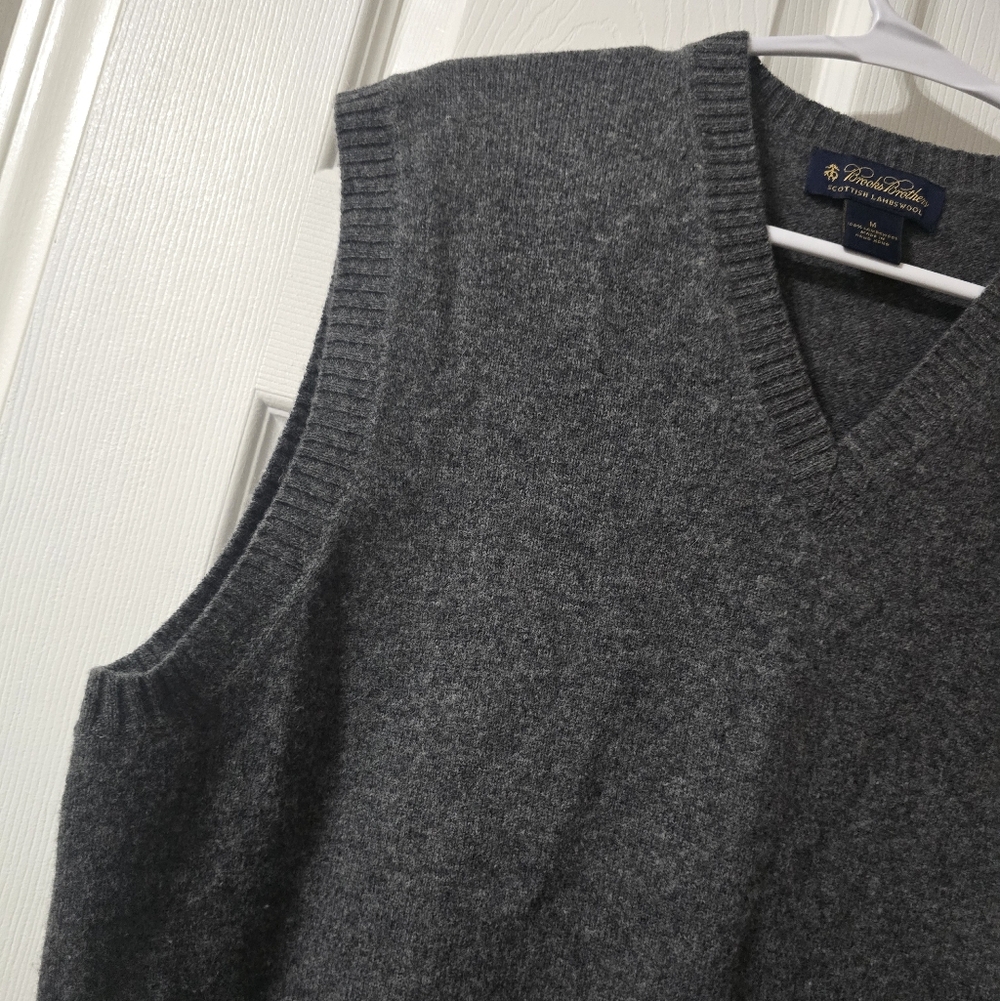 Vintage Lambswool Sweater Vest by Brooks Brothers, Dark Gray, V-Neck, EUC! - Picture 4 of 12